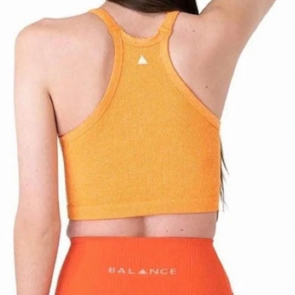 Balance Athletica Orange Ribbed Crop Racerback Top - Picture 4 of 4